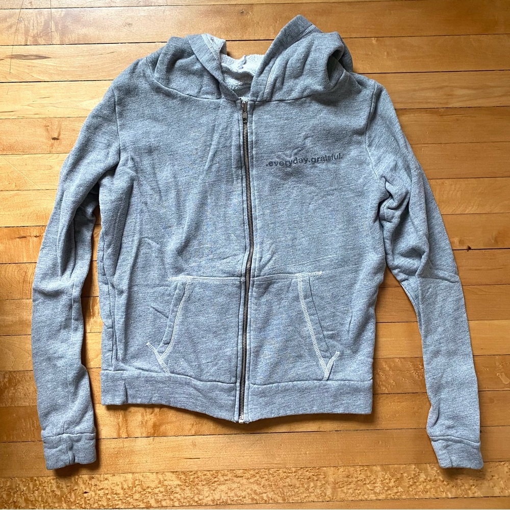 Good hYOUman “Everyday Grateful” Gray Zip-Up Hoodie